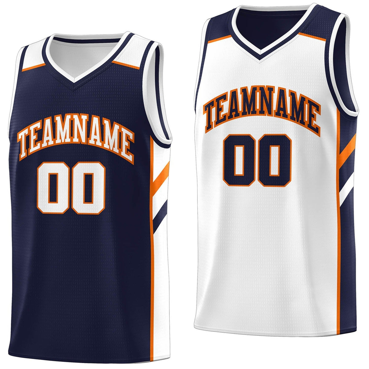 Custom Navy White Double Side Tops Sport Basketball Jersey