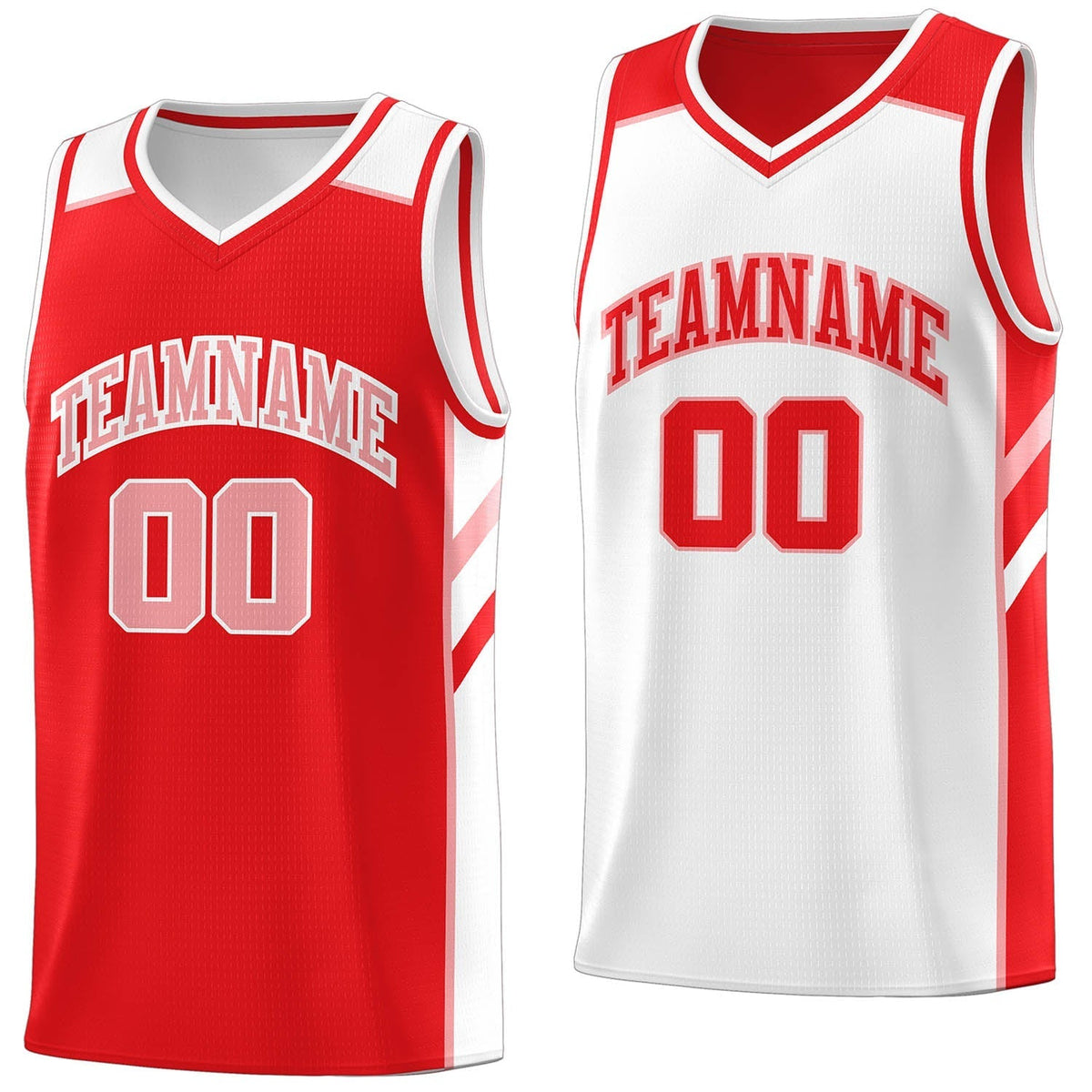 Custom Red White Double Side Tops Casual Basketball Jersey