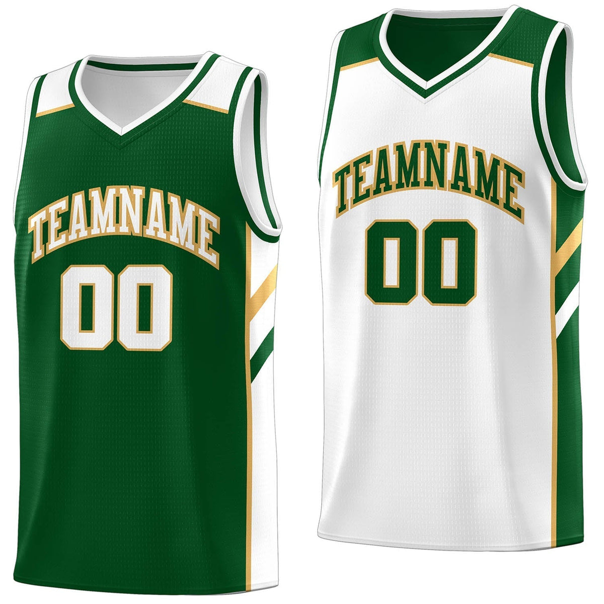 Custom Green White Double Side Tops Casual Basketball Jersey