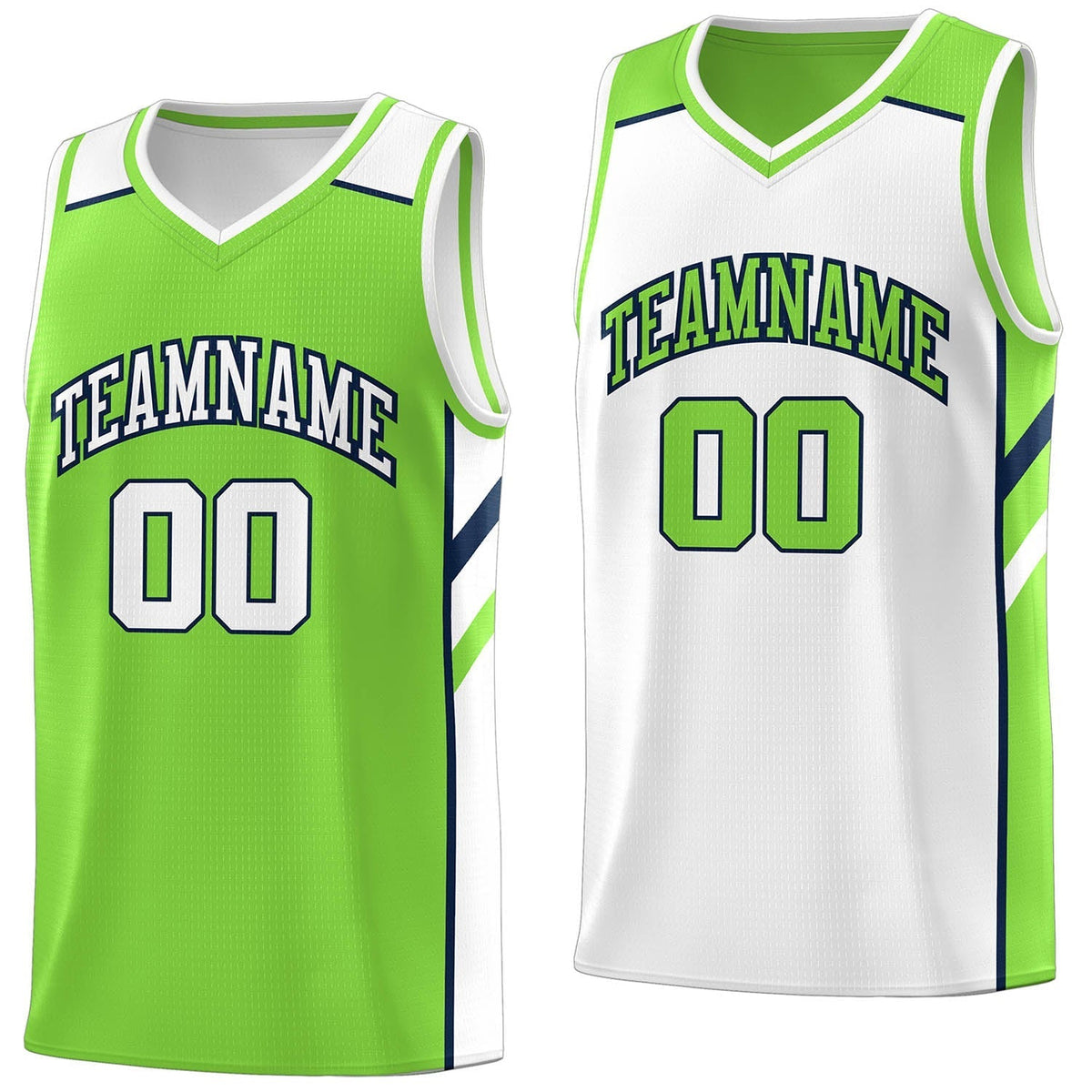 Custom Green Double Side Tops Training Basketball Jersey