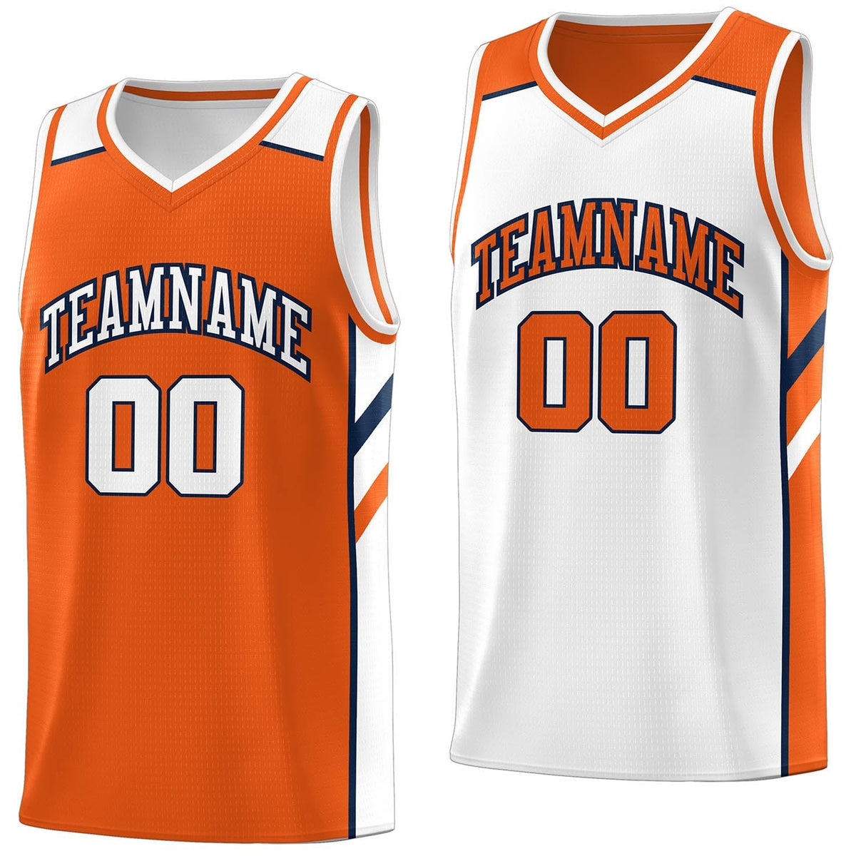 Custom Orange White Double Side Tops Casual Basketball Jersey