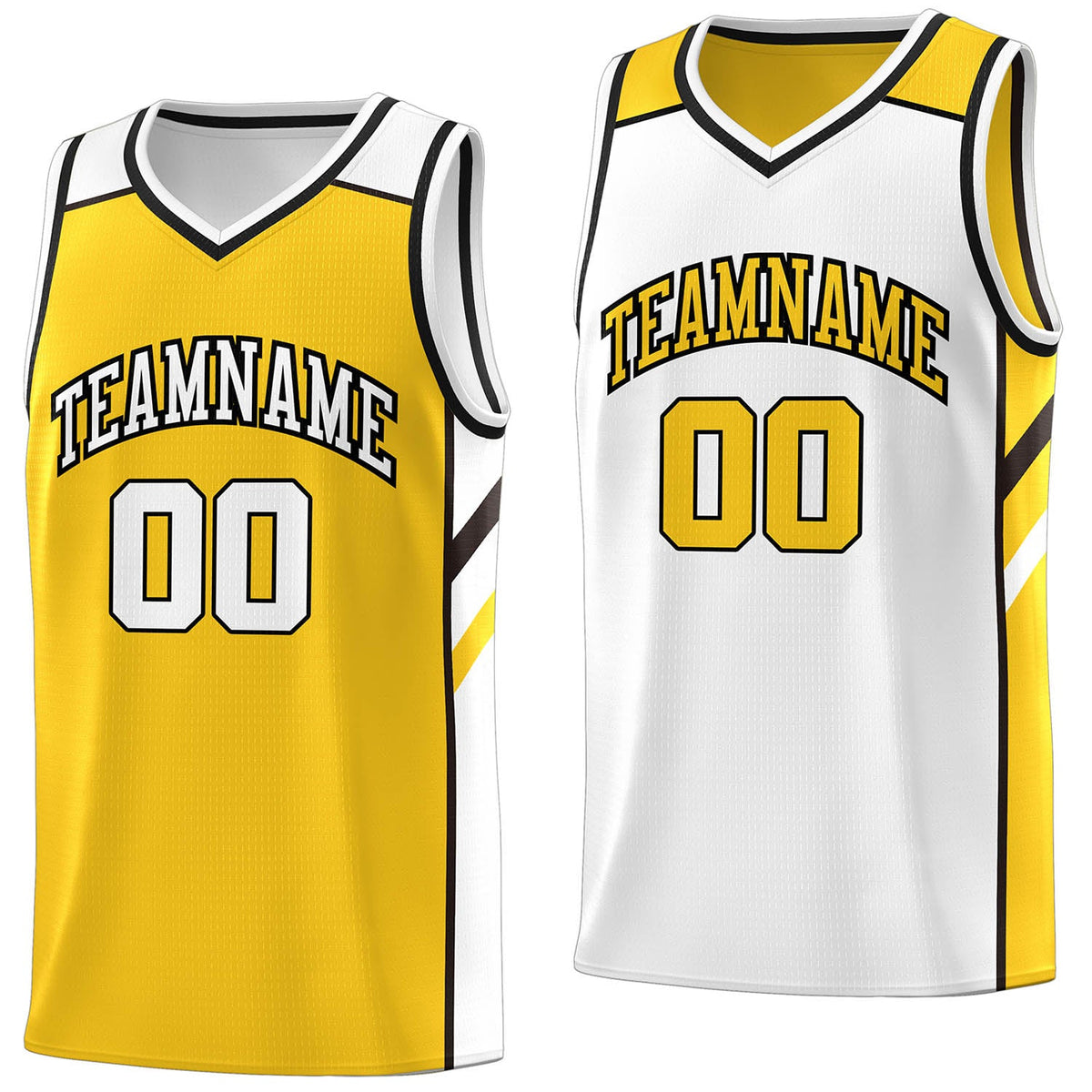 Custom Yellow White Double Side Tops Casual Basketball Jersey