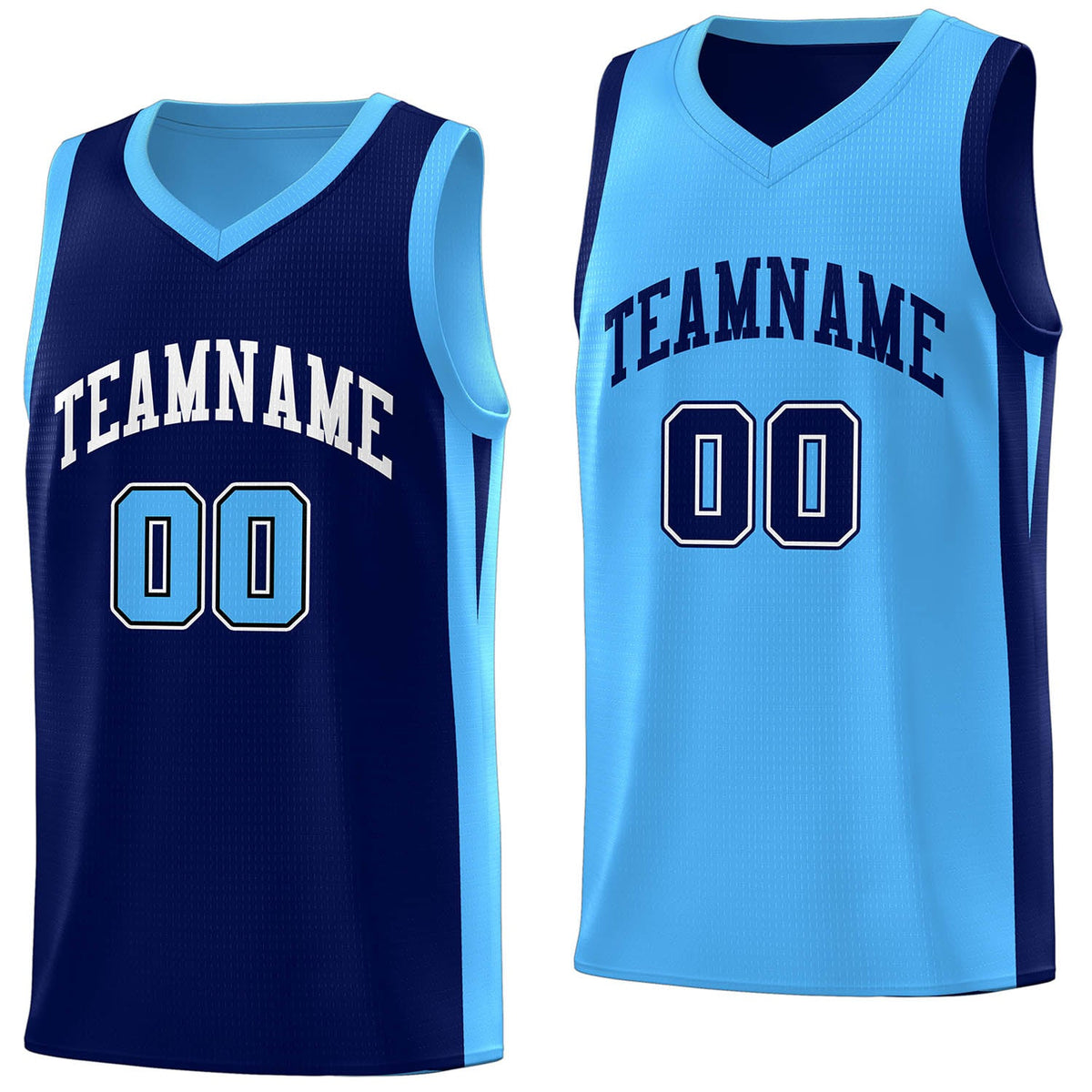 Custom Navy Blue Double Side Tops Athletic Basketball Jersey