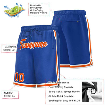 Custom Royal Orange-White Sport Basketball Shorts