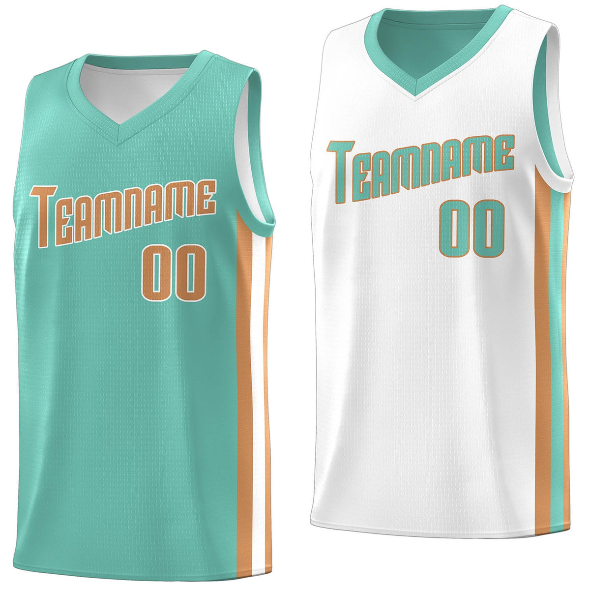 Custom Light Green White Double Side Tops Basketball Jersey