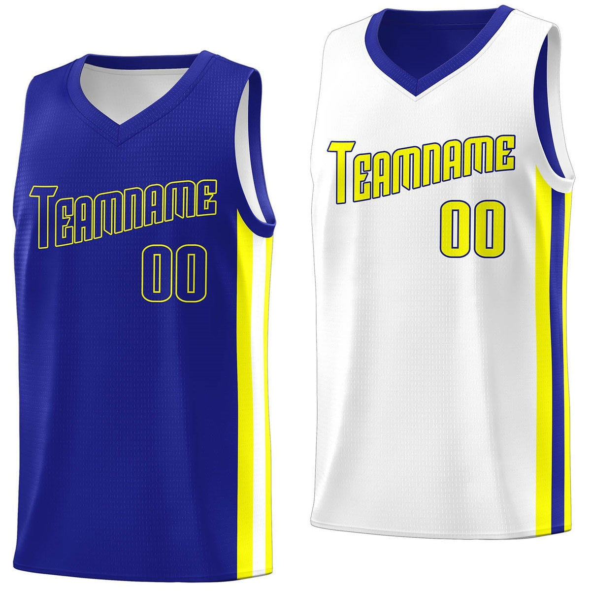 Custom Royal White Double Side Tops Basketball Jersey