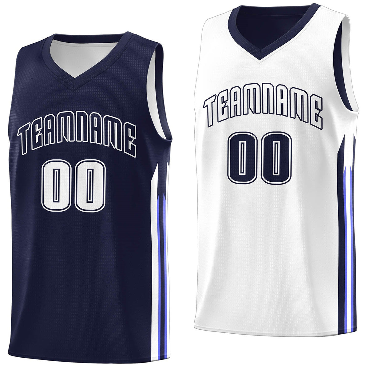Custom Navy White Double Side Tops Men Training Basketball Jersey