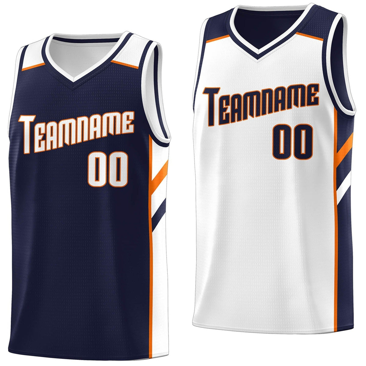 Custom Navy White Double Side Tops Sport Basketball Jersey
