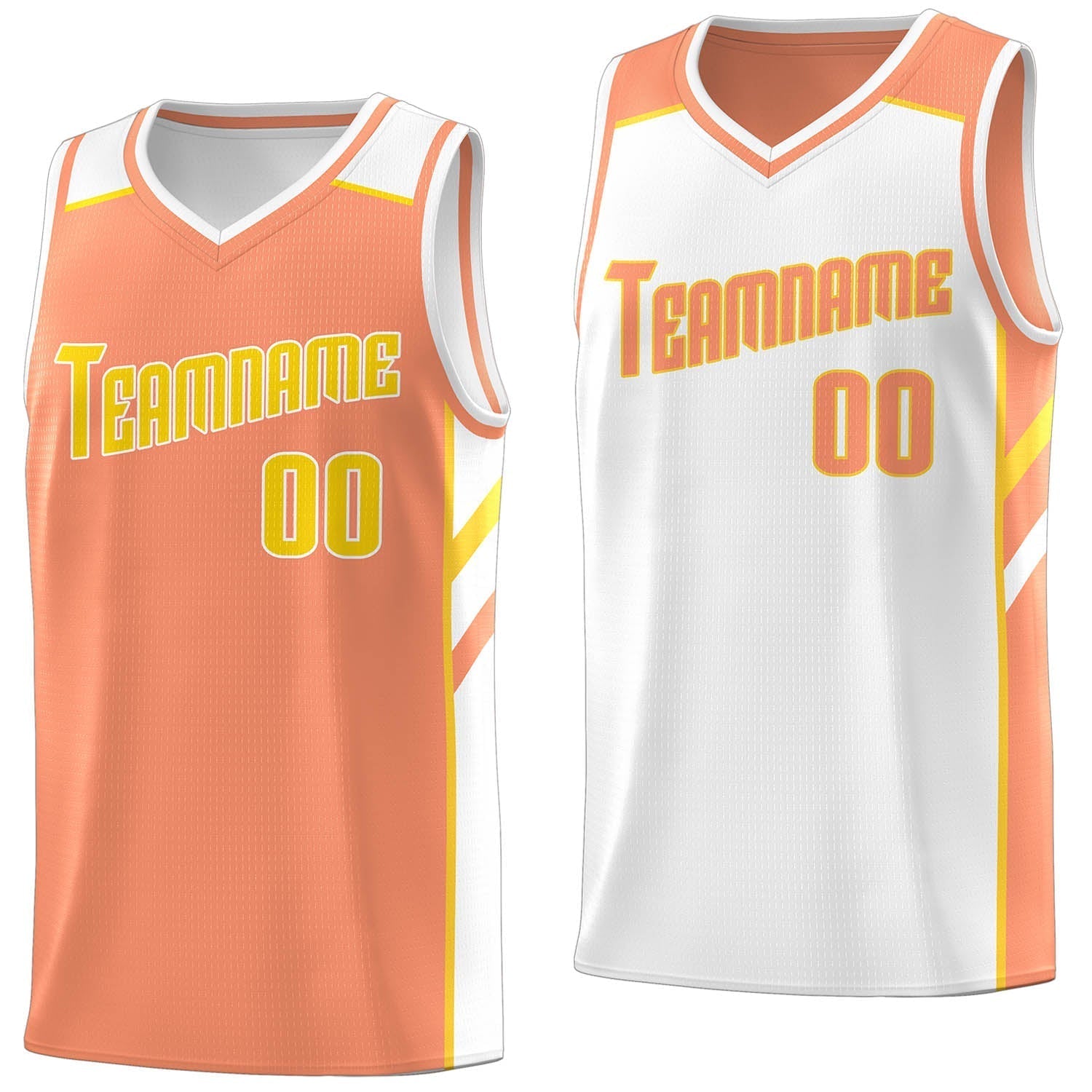 Custom Orange White Double Side Tops Men Casual Basketball Jersey