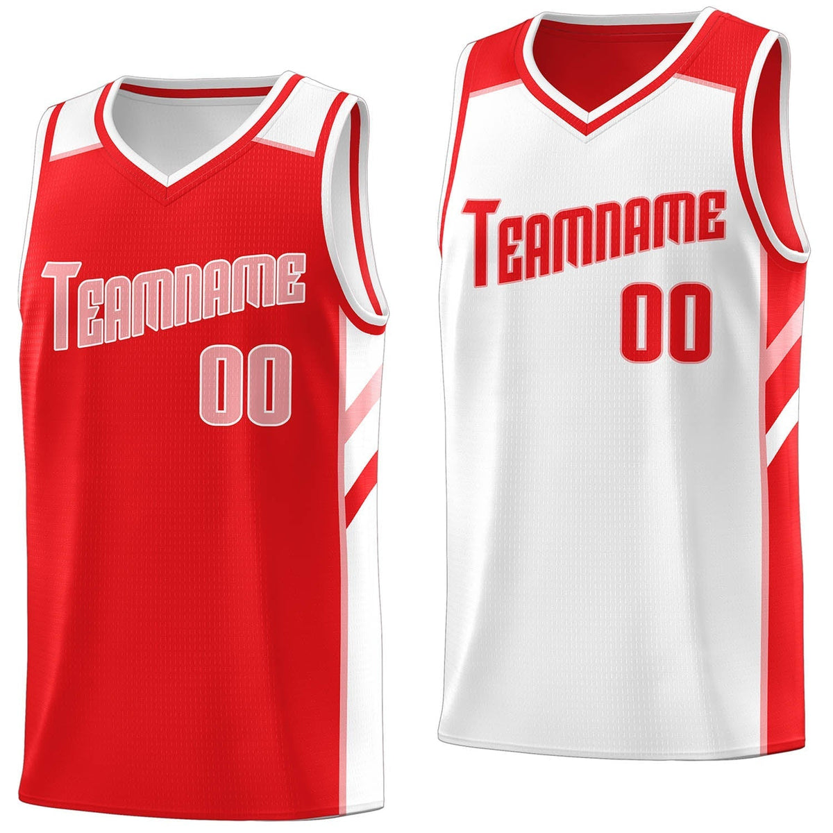 Custom Red White Double Side Tops Casual Basketball Jersey