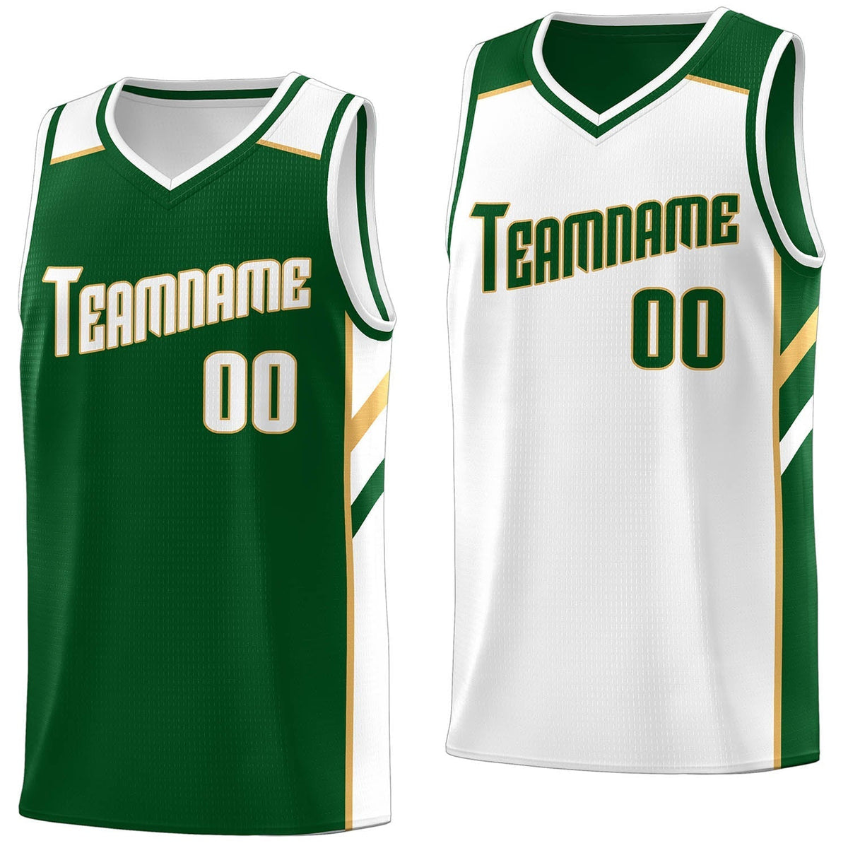 Custom Green White Double Side Tops Casual Basketball Jersey