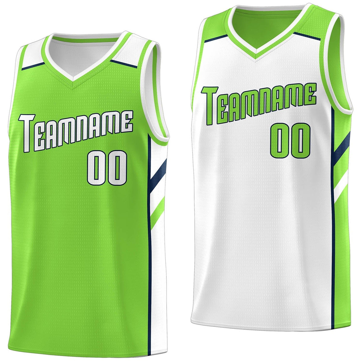 Custom Green Double Side Tops Training Basketball Jersey