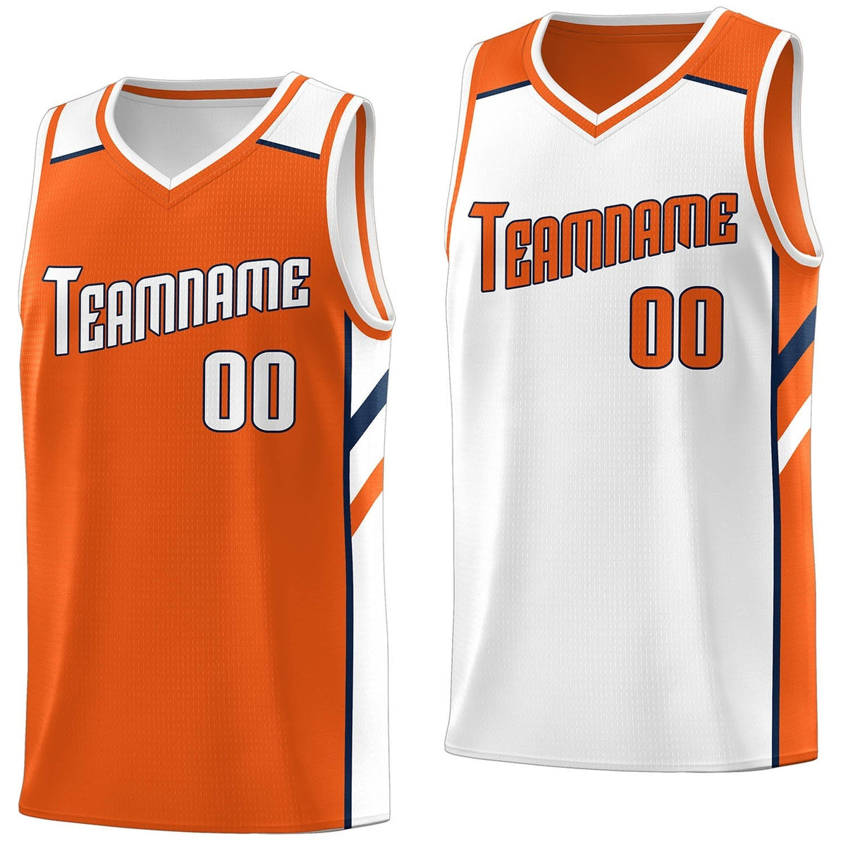 Custom Orange White Double Side Tops Casual Basketball Jersey