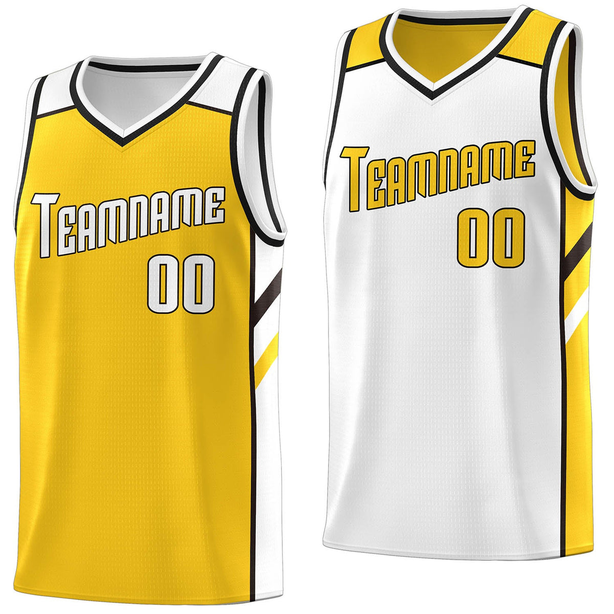 Custom Yellow White Double Side Tops Casual Basketball Jersey