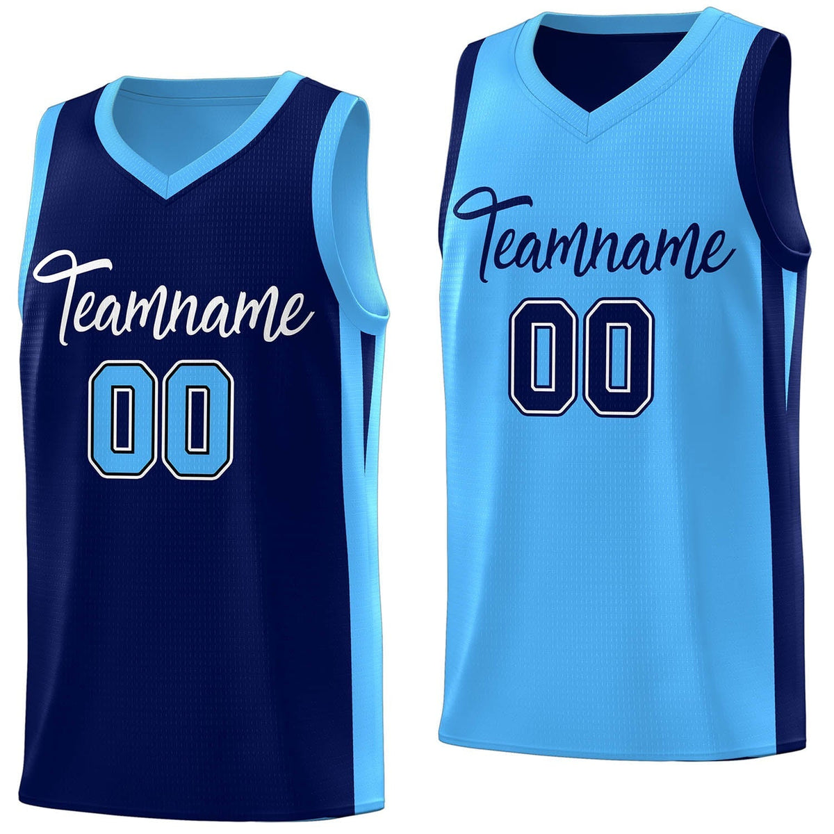 Custom Navy Blue Double Side Tops Athletic Basketball Jersey