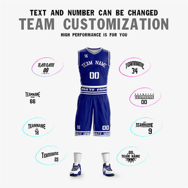 Custom Blue White Double Side Sets Sportswear Basketball Jersey