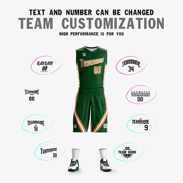 Custom Green White Double Side Sets Design Sportswear Basketball Jersey