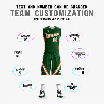 Custom Green White Double Side Sets Design Sportswear Basketball Jersey