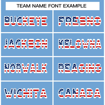Custom Light Blue White-Red American Flag Authentic Baseball Jersey