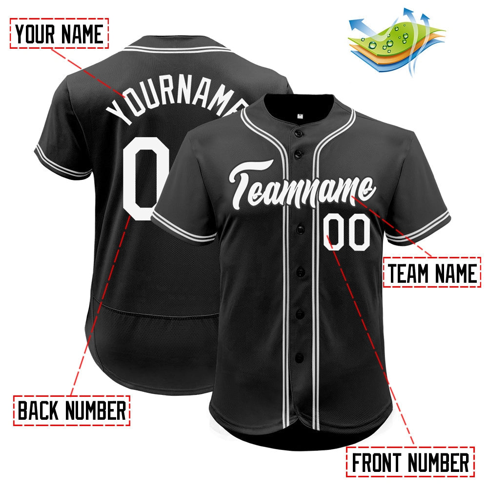 custom black vintage button down baseball jersey