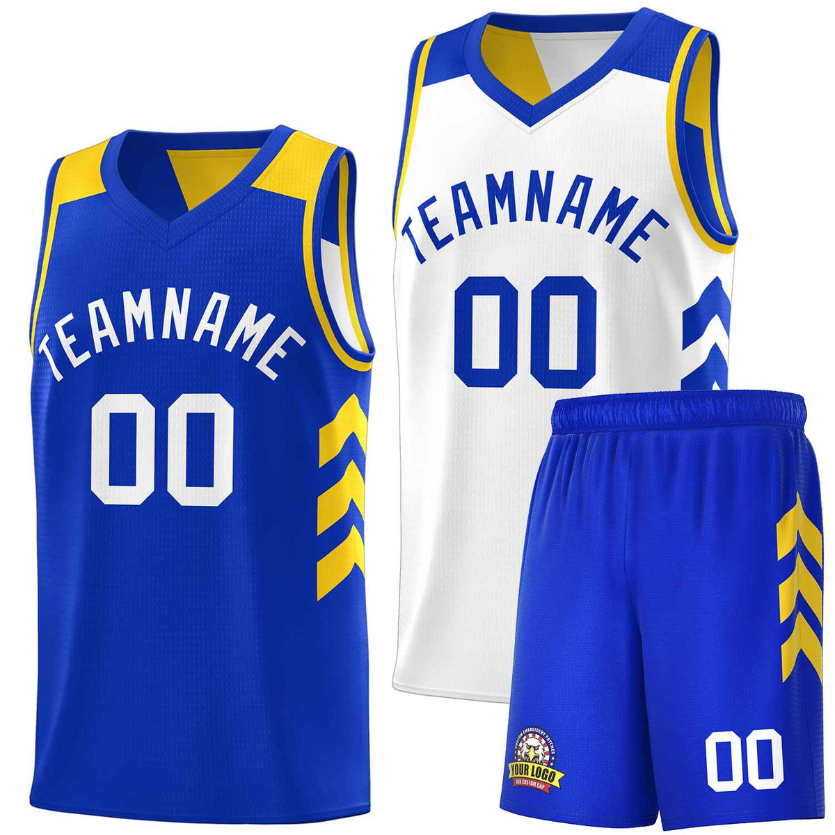 Custom Royal White Double Side Sets Men Basketball Jersey