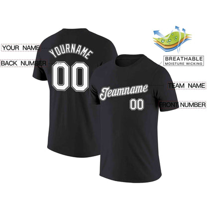 Custom Black White-Gray Classic Style Crew neck T-Shirts Full Sublimated