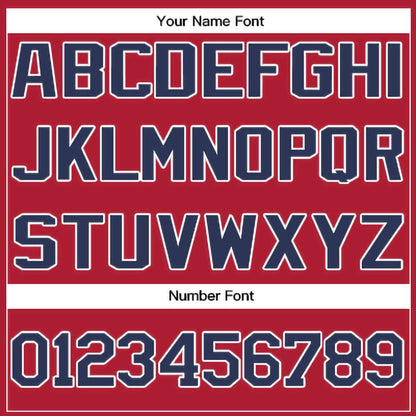 Custom Red Navy-White Classic Style Crew neck T-Shirts Full Sublimated