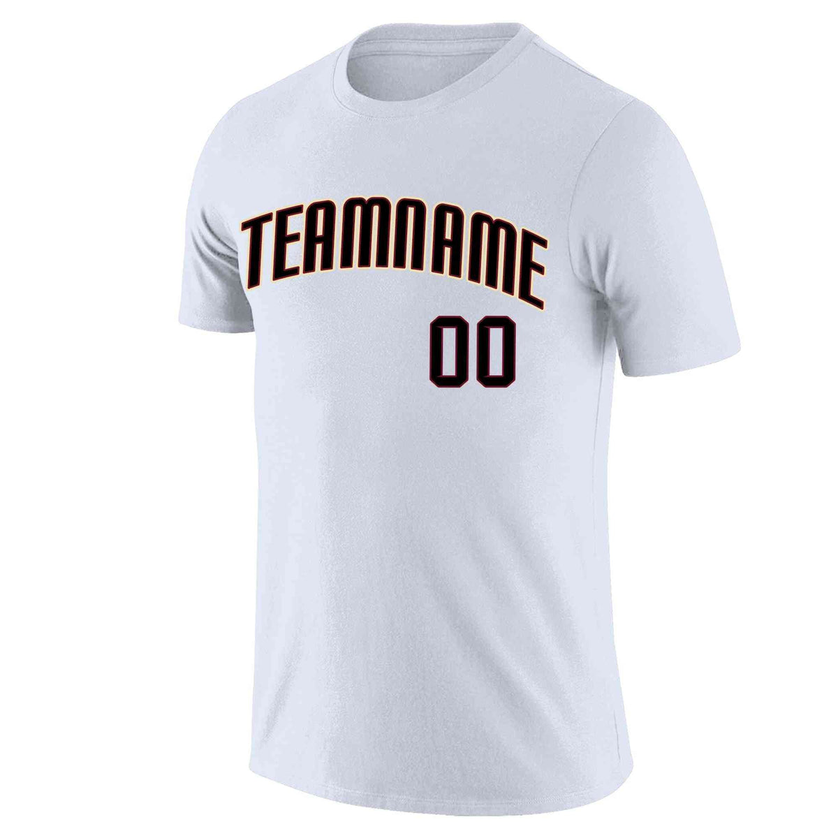 Custom White Black-Red Classic Style Crew neck T-Shirts Full Sublimated