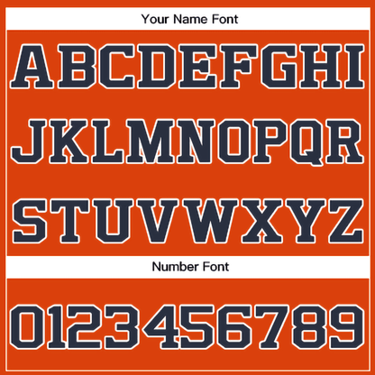 Custom Orange Navy-White Classic Style Crew neck T-Shirts Full Sublimated