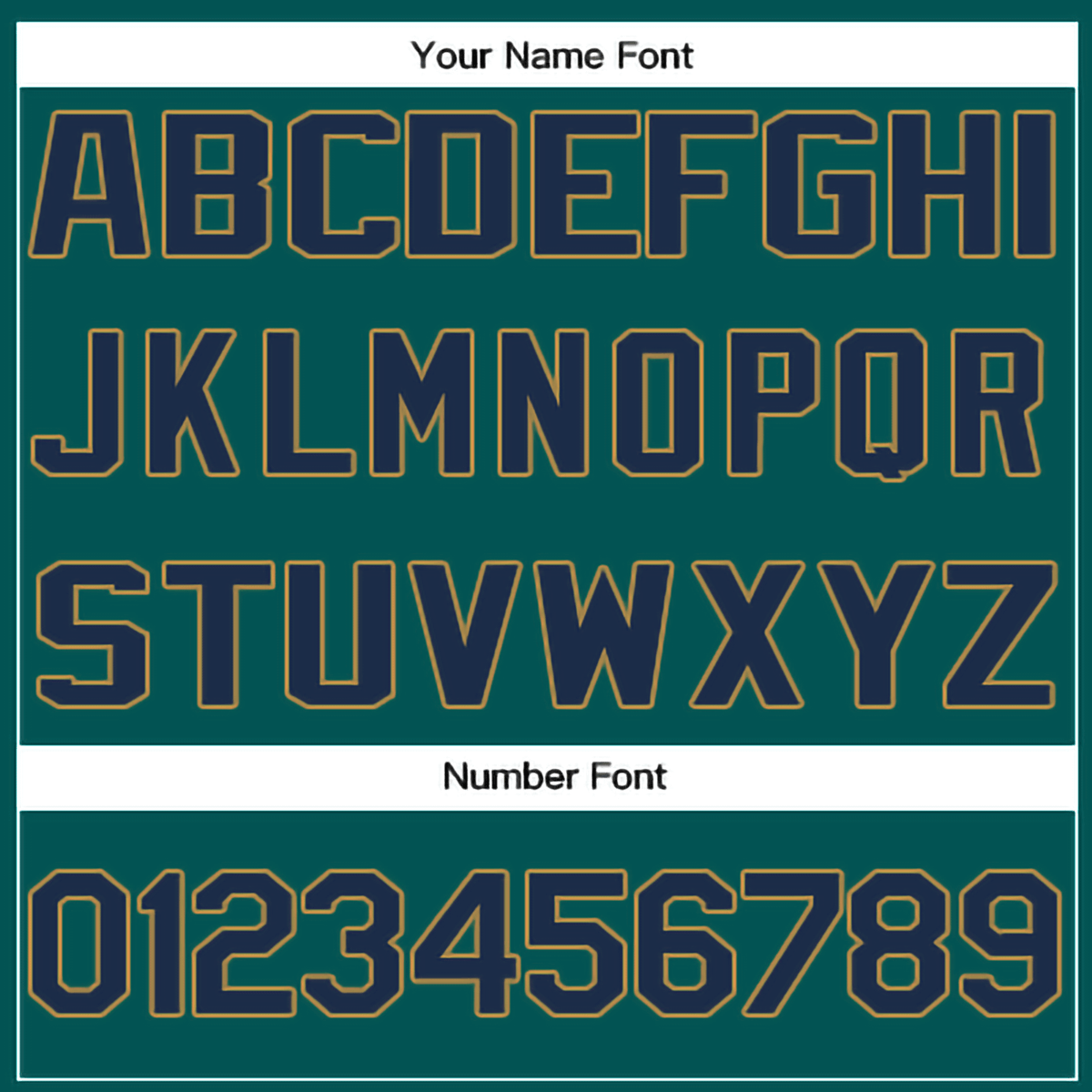 Custom Aqua Navy-Gold Classic Style Crew neck T-Shirts Full Sublimated