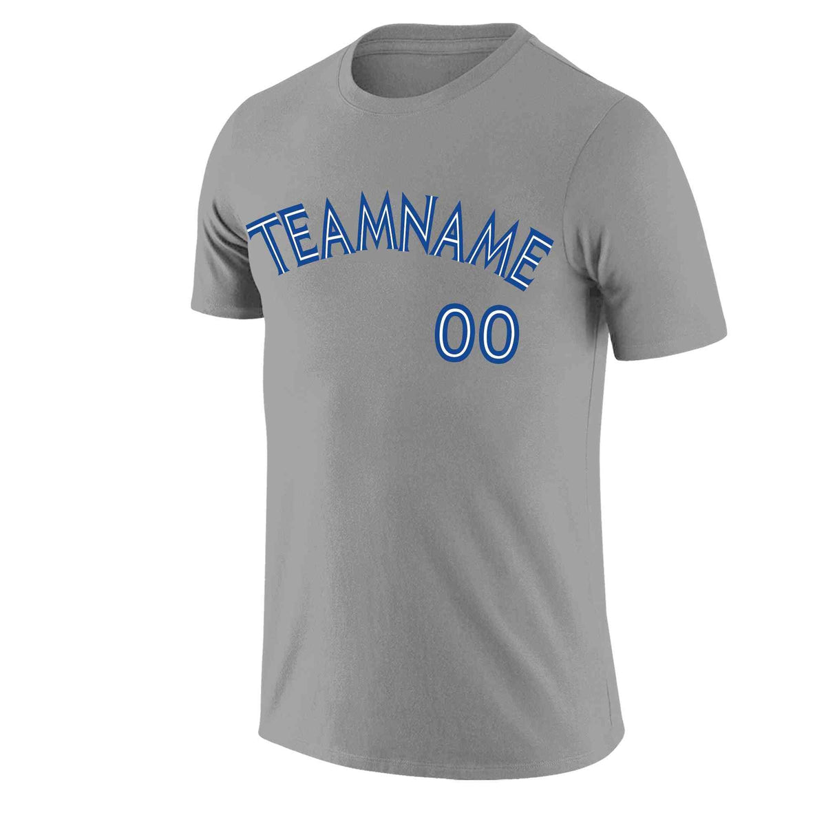 Custom Gray White-Royal Classic Style Crew neck T-Shirts Full Sublimated