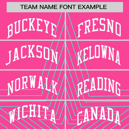 Custom Pink Aqua Personalized Star Pattern Raglan Sleeves Performance T-Shirt