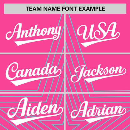Custom Pink Aqua Personalized Star Pattern Raglan Sleeves Performance T-Shirt