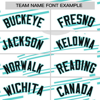 Custom White Aqua Personalized Slanting Line Graffiti Pattern Performance T-Shirt