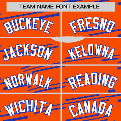 Custom Orange Royal Personalized Slanting Line Graffiti Pattern Performance T-Shirt