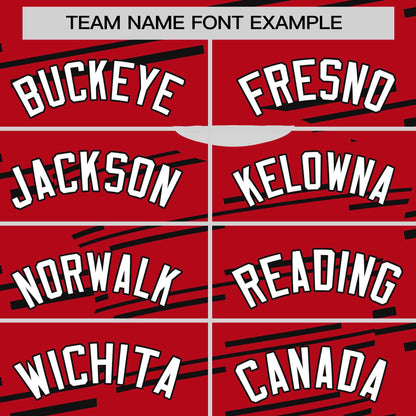 Custom Red Black Personalized Slanting Line Graffiti Pattern Performance T-Shirt