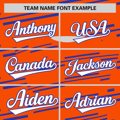 Custom Orange Royal Personalized Slanting Line Graffiti Pattern Performance T-Shirt