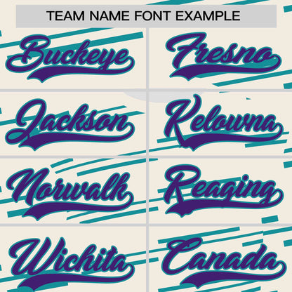 Custom Cream Aqua Personalized Slanting Line Graffiti Pattern Performance T-Shirt
