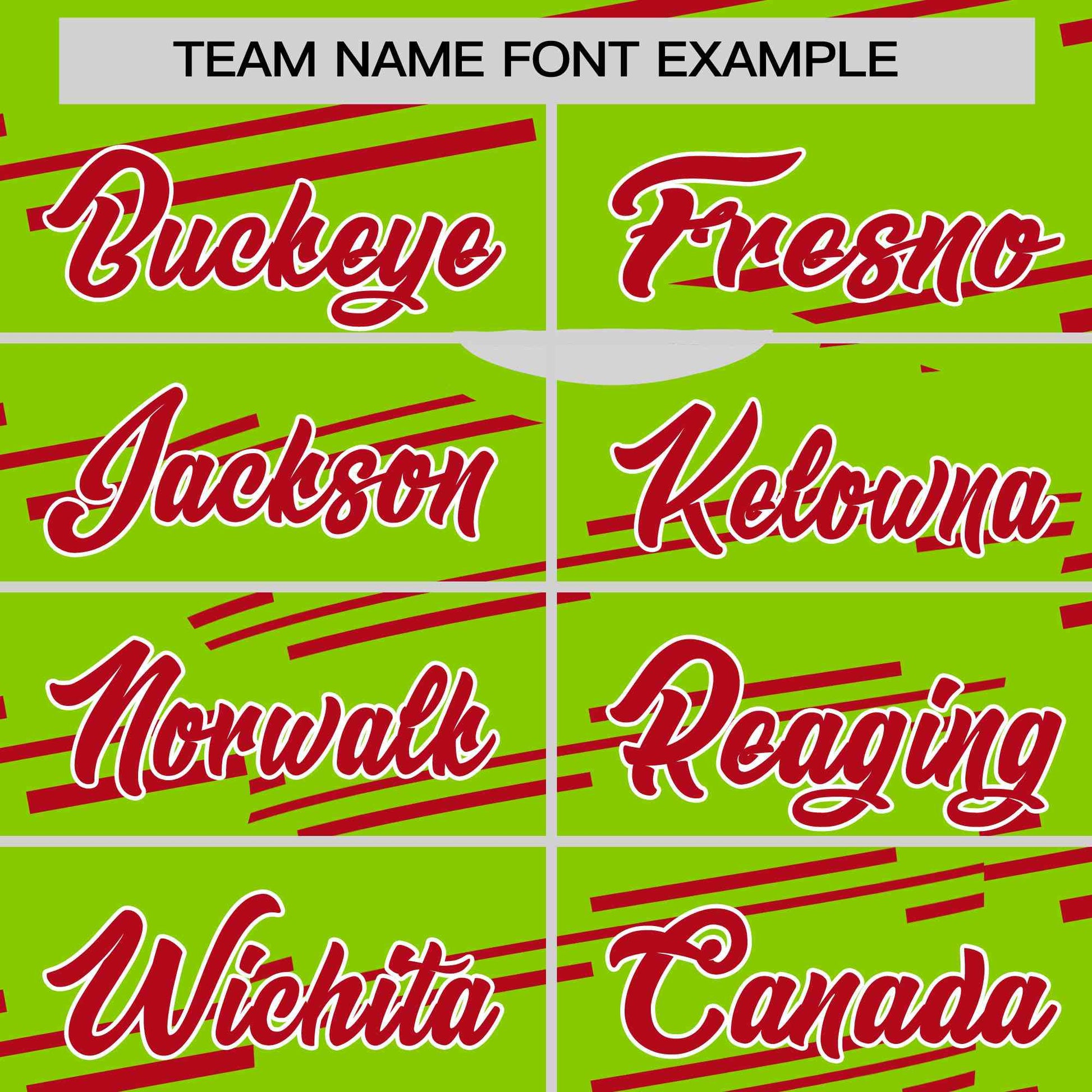 Custom Neon Green Red Personalized Slanting Line Graffiti Pattern Performance T-Shirt