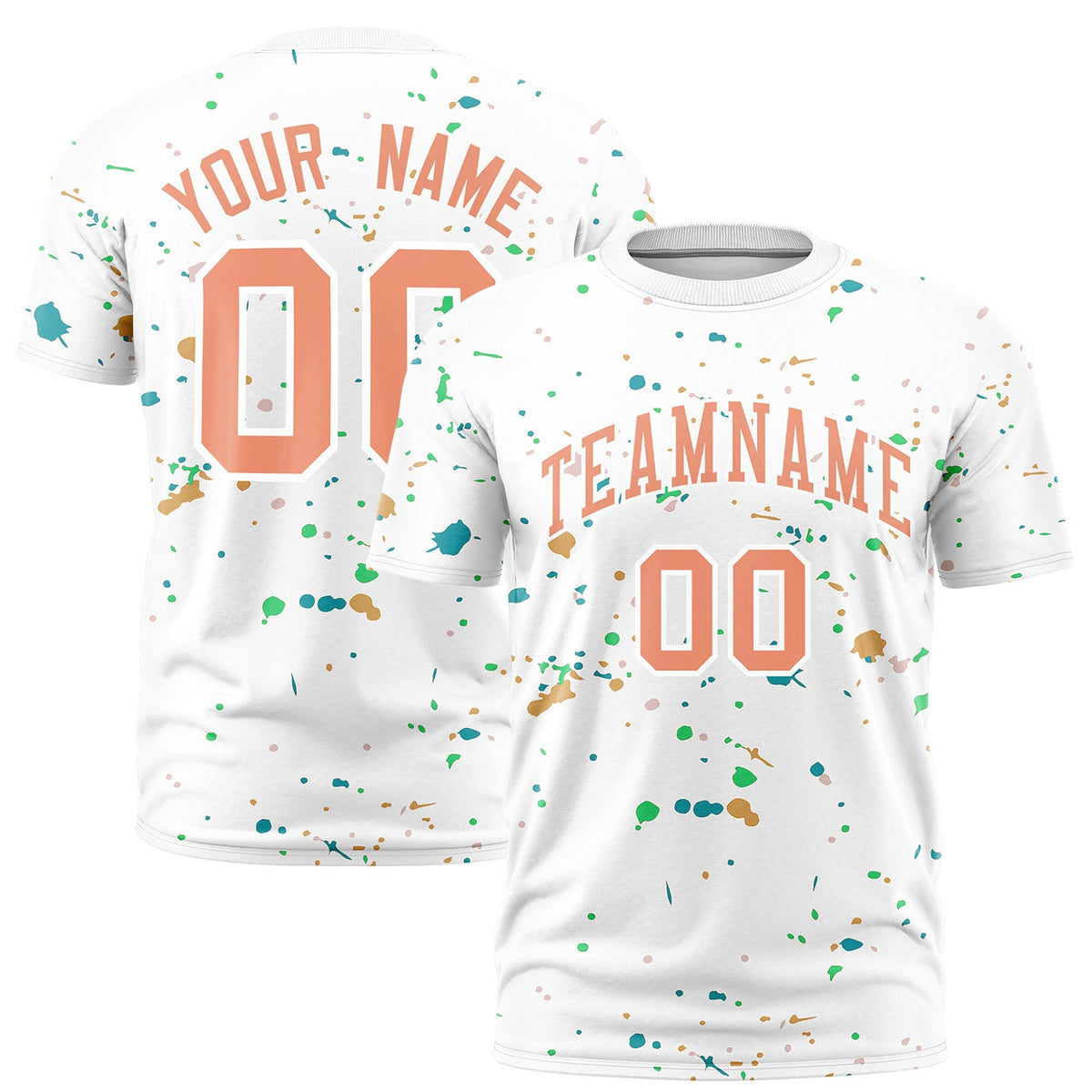 Custom White Light Orange Spray Painting Graffiti Pattern Personalization T-shirt| KXKSHOP