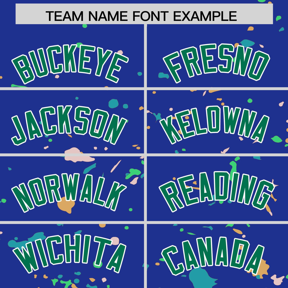 Custom Royal Blue Kelly Green White Spray Painting Graffiti Pattern Personalization T-shirt| KXKSHOP