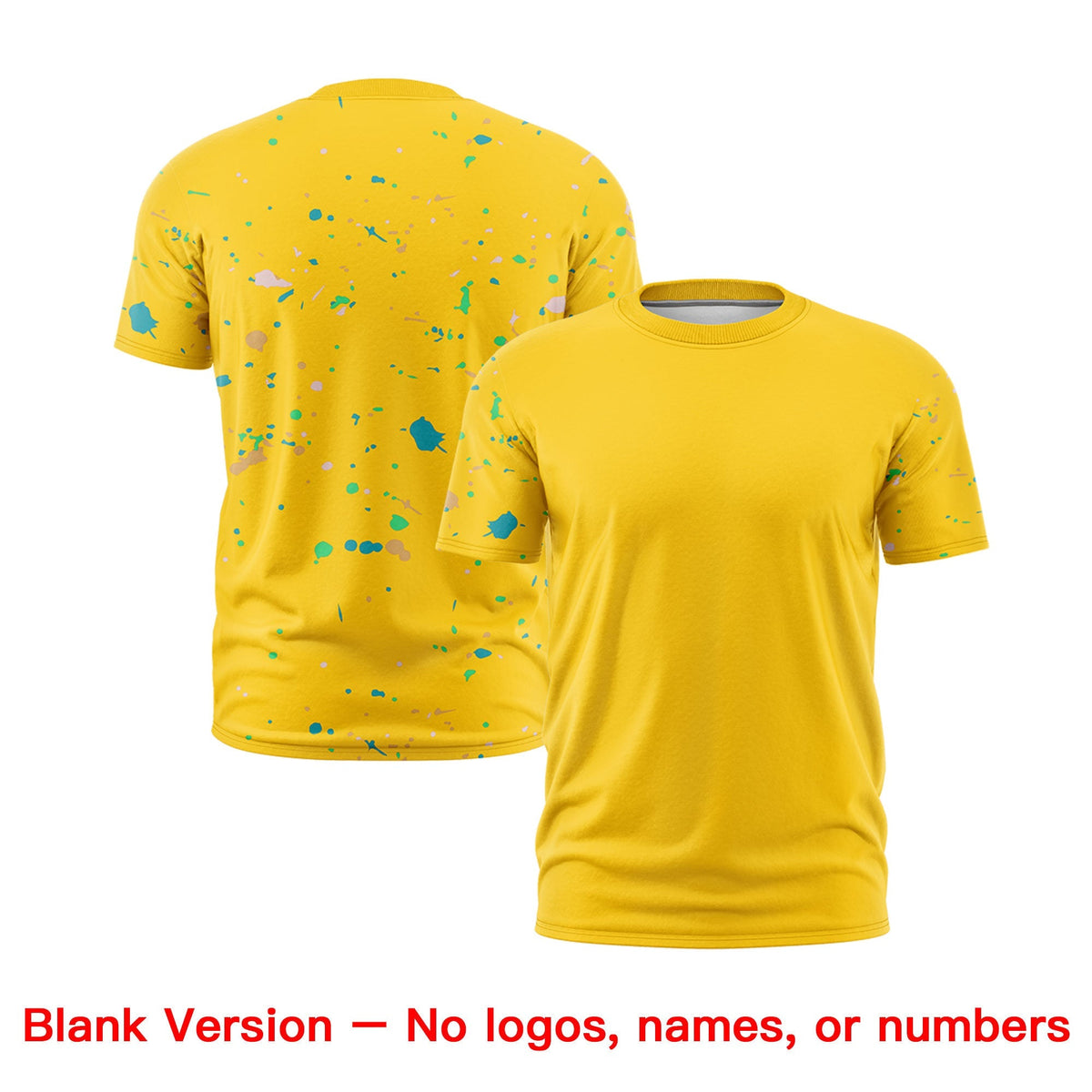 Custom Gold Powder Blue White Spray Painting Graffiti Pattern Personalization T-shirt| KXKSHOP