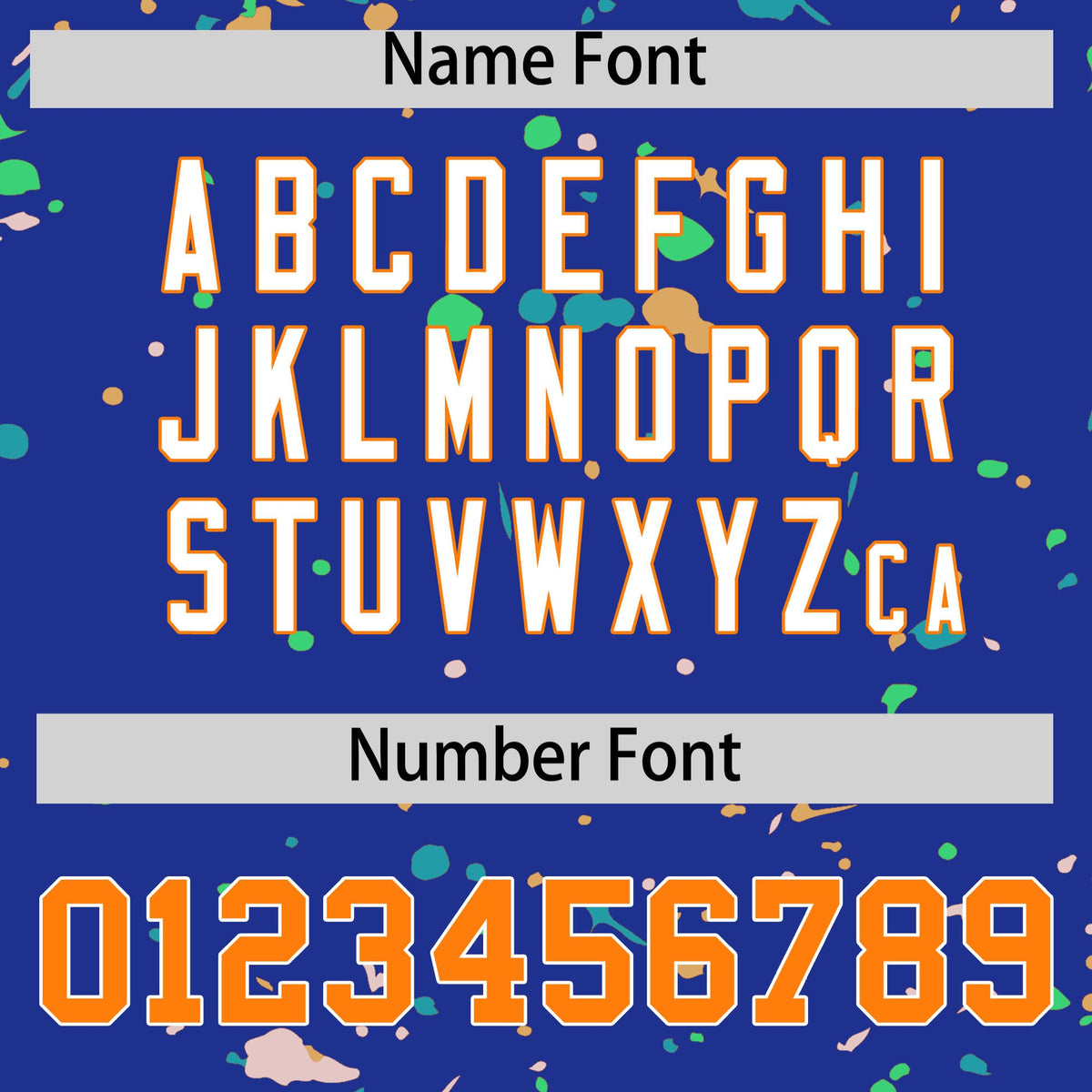 Custom Royal Blue Orange White Spray Painting Graffiti Pattern Personalization T-shirt| KXKSHOP