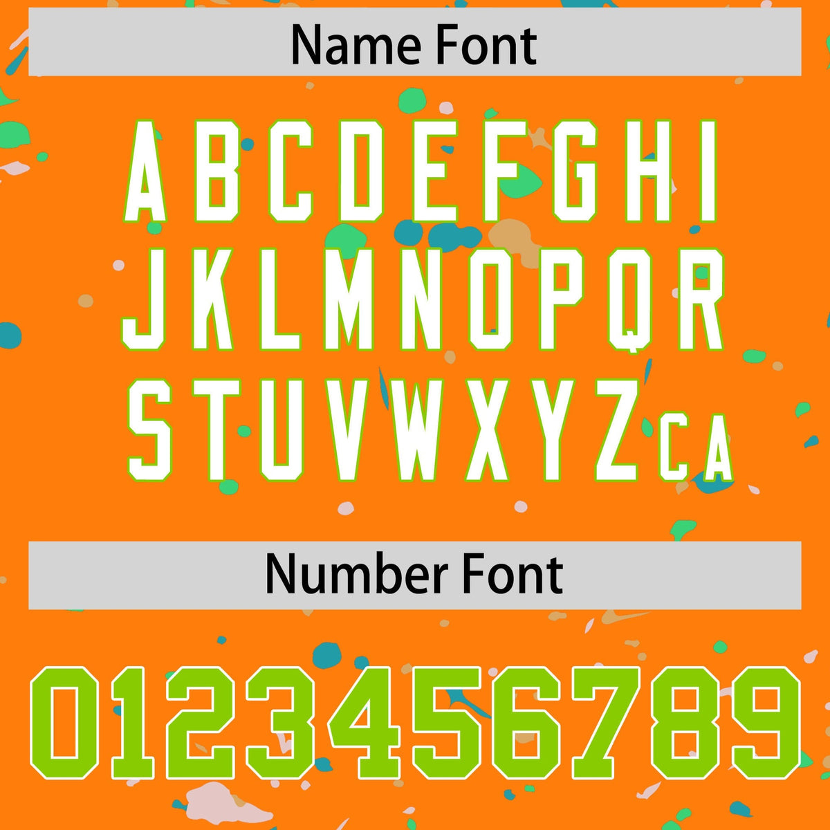 Custom Orange Neon Green White Spray Painting Graffiti Pattern Personalization T-shirt| KXKSHOP