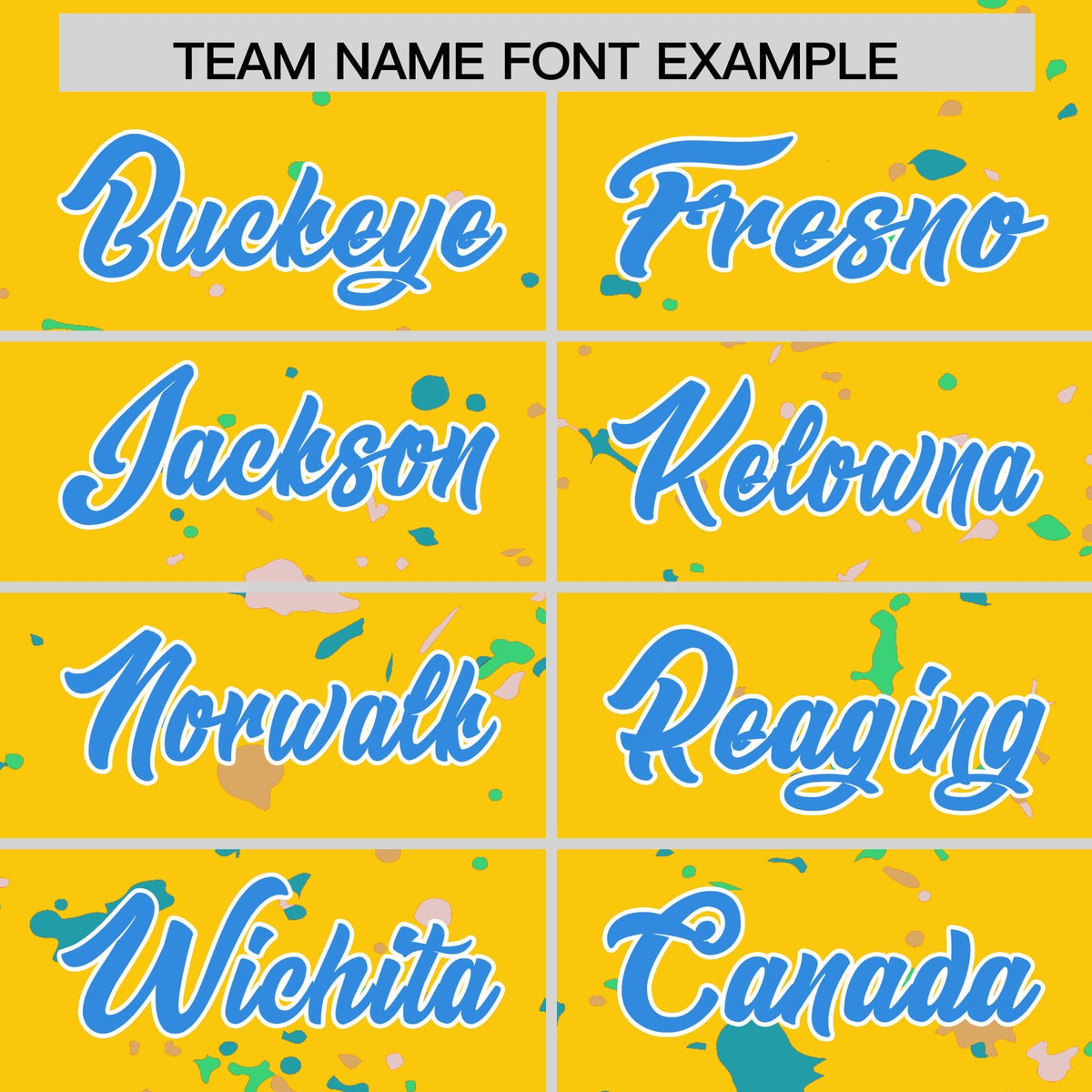 Custom Gold Powder Blue White Spray Painting Graffiti Pattern Personalization T-shirt| KXKSHOP