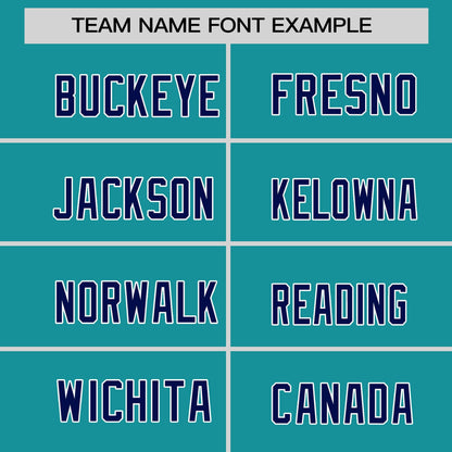 Custom Aqua Navy-White Crew Neck Personalized Raglan Long Sleeve Performance T-Shirt