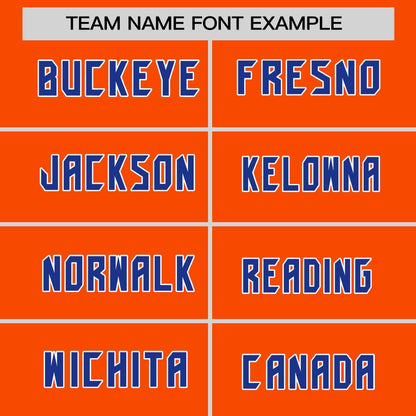 Custom Orange Royal White Crew Neck Personalized Raglan Long Sleeve Performance T-shirt