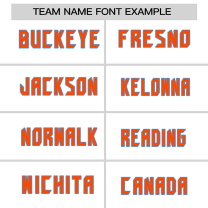 Custom White Powder Blue Orange Crew Neck Personalized Raglan Long Sleeve Performance T-shirt