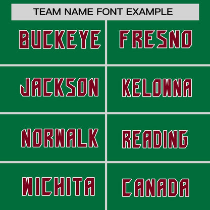 Custom Kelly Green Crimson White Crew Neck Personalized Raglan Long Sleeve Performance T-shirt