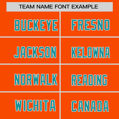 Custom Orange Aqua White Crew Neck Personalized Raglan Long Sleeve Performance T-shirt
